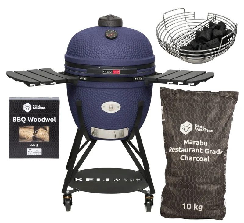 Keij Kamado Legend Keramisch XL Blau - Starterset BBQ Grill