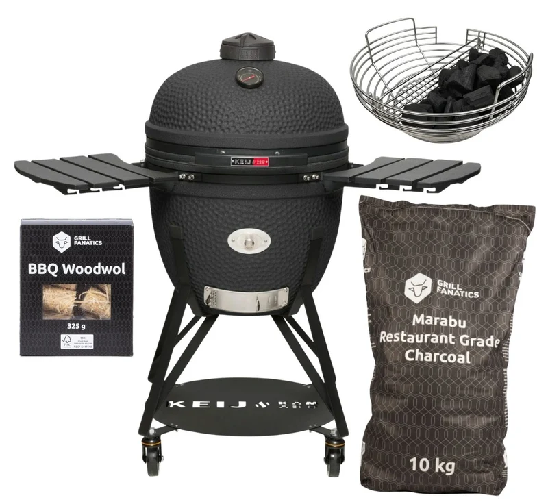 Keij Kamado Legend Keramikk XL Schwarz - Starterset - Grill