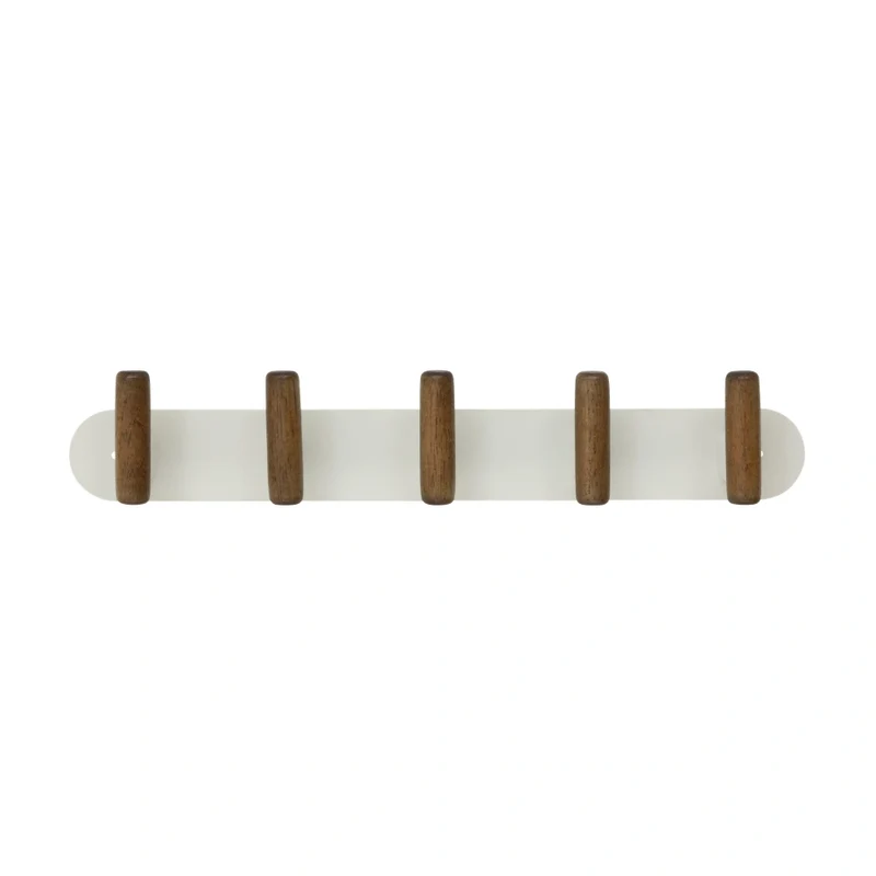 Wandkapstok metaal/hout 40cm met 5 ophanghaken Five® Cassie