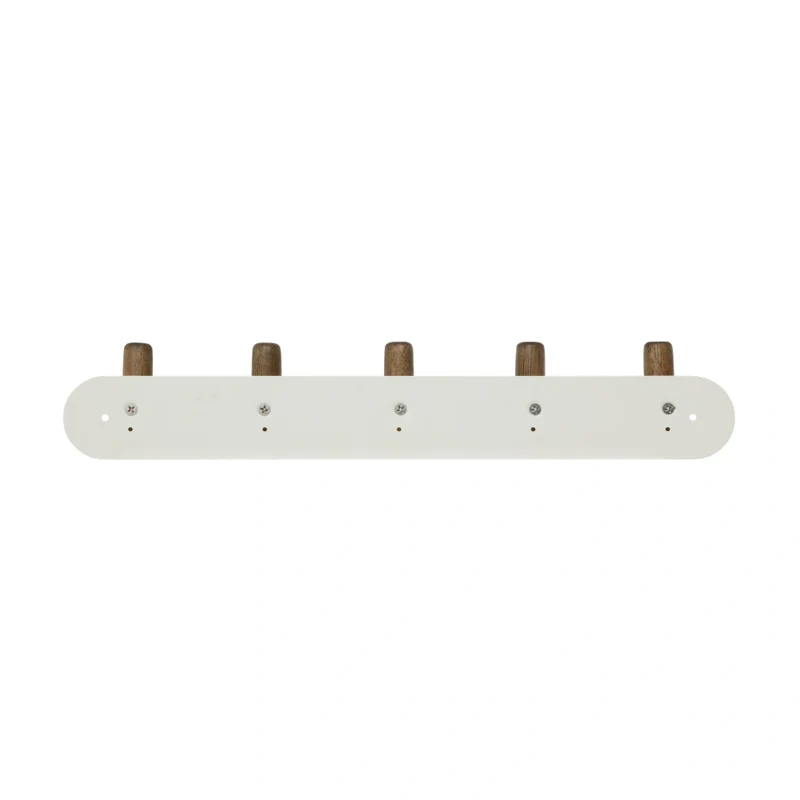Wandkapstok metaal/hout 40cm met 5 ophanghaken Five® Cassie