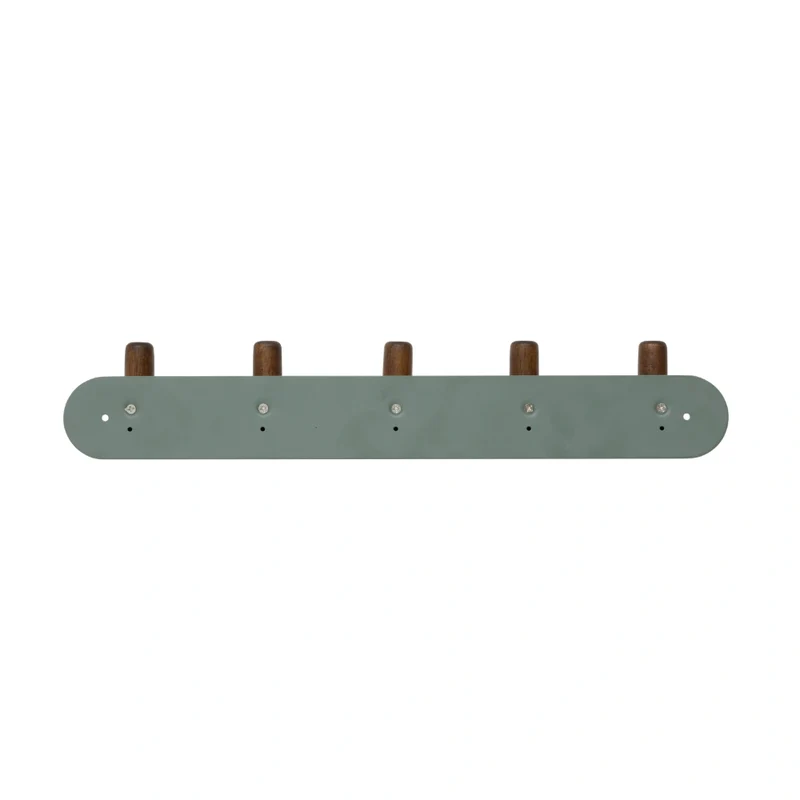 Wandkapstok metaal/hout 40cm met 5 ophanghaken Five® Cassie