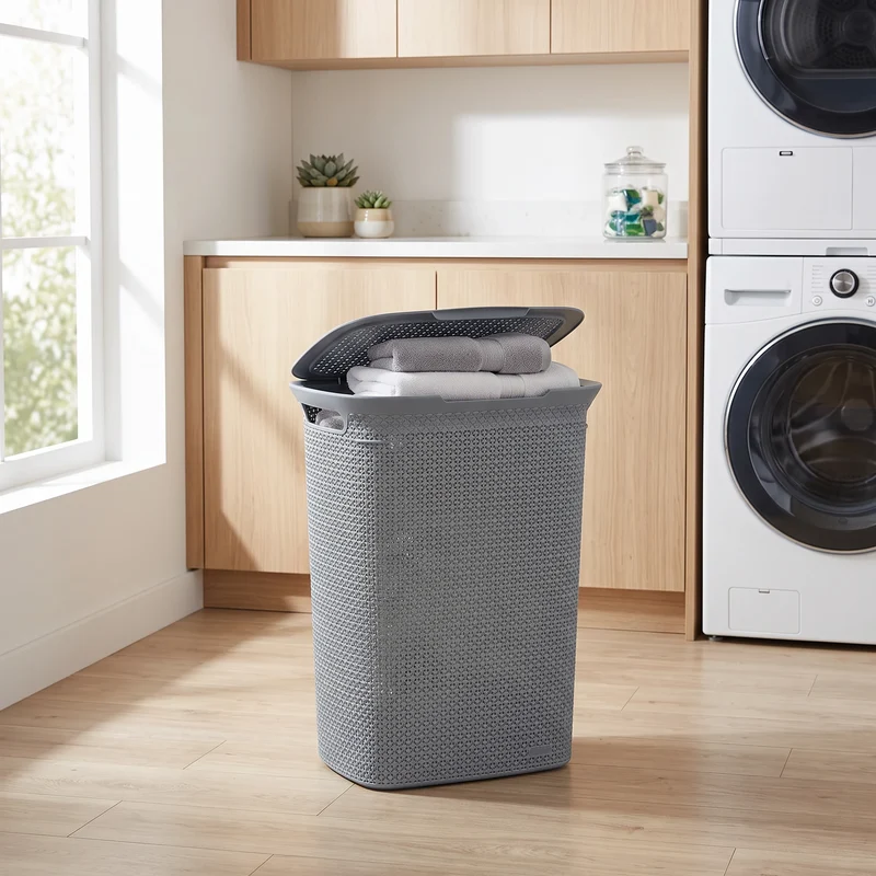 Kunststof wasmand met deksel 57 liter Five®
