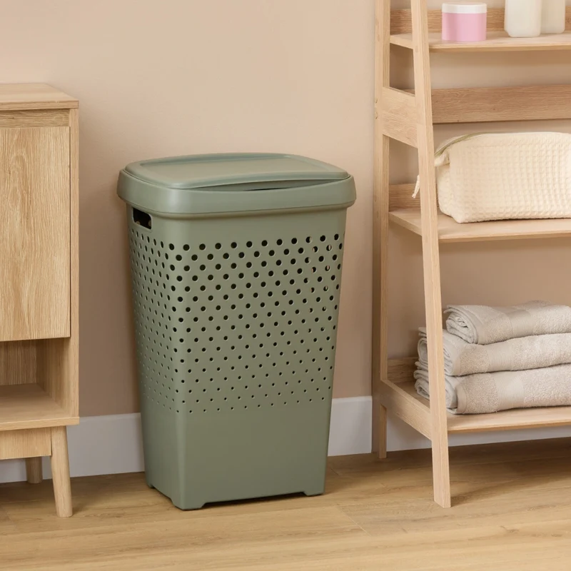 Kunststof wasmand met deksel 70 liter Five®