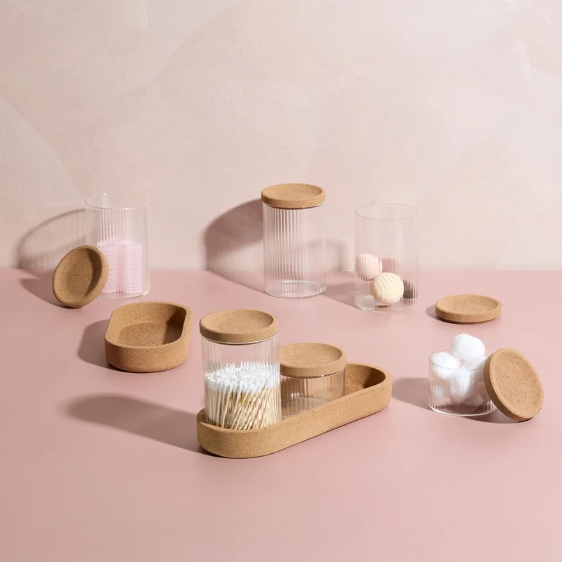 Wattenschijfjes en -staafjes houder 5-delige set Five®