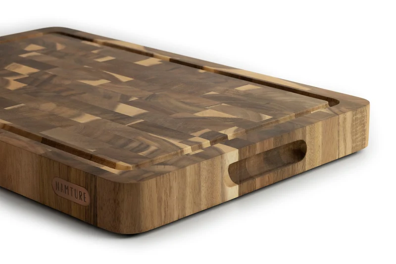 Namture Schneidebrett Akazie M - 28 x 18 cm - Holz Schneide- und Vorbereitungsbrett