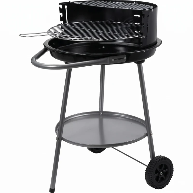 Cookinglife Halboffene BBQ mit Rädern Fire & Flavour - Holzkohle - 51 cm - Schwarz