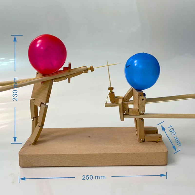 Handgemaakte Ballonkoppen Houten Vechtpoppen