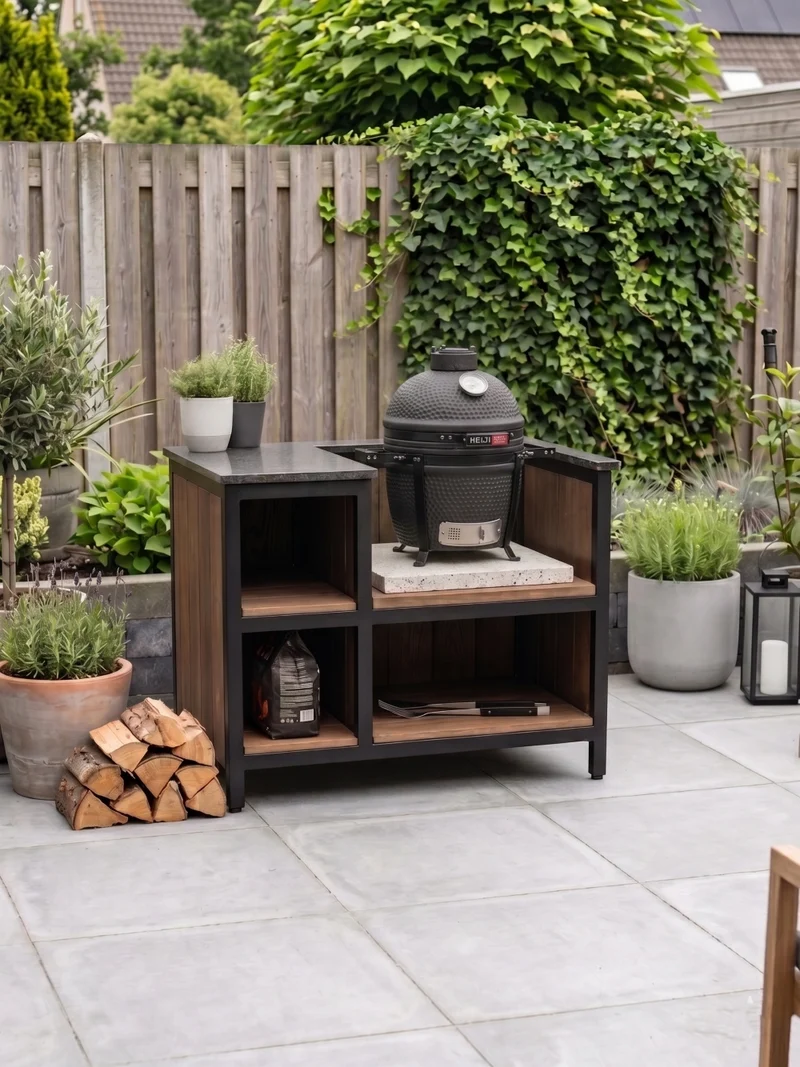 Keij Kamado Legend Compact Schwarz - Starterset - Grill