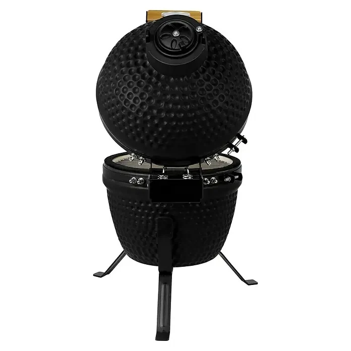 Bighorn Grill Kamado Mattschwarz - 13 Inch / 27 cm - Holzkohlegrill Pizzastein