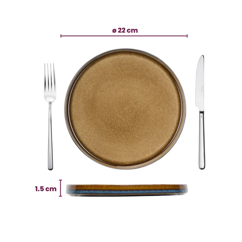 Cosy & Trendy Frühstücksteller / Dessertteller - Quintana Amber ø 22 cm - 4 Stück
