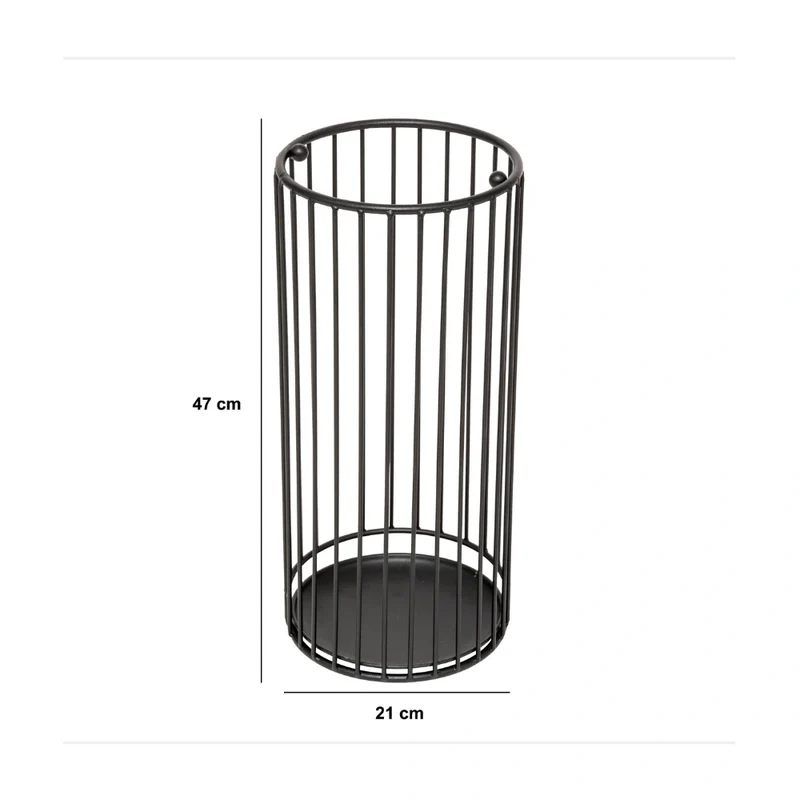 Parapluhouder zwart met lekbak metaal Five®