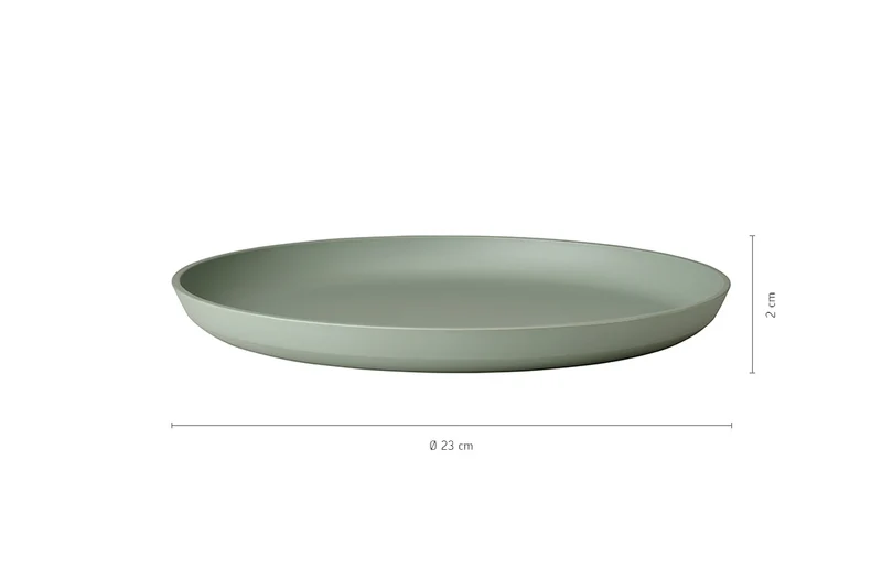Mepal Geschirrset Silueta Nordic Sage 8-teilig / 2 Personen - 2 Teller, 2 tiefe Teller, 2 Schalen und 2 Becher