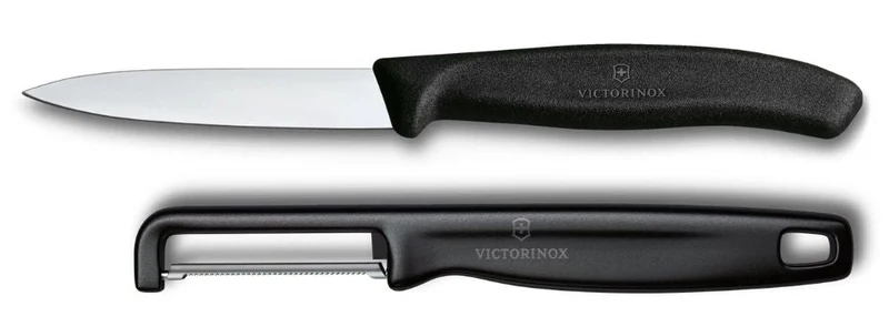 Victorinox Gemüsemesser-Set Swiss Classic Schwarz 2-teilig - Schälmesser & Gerade Schäler