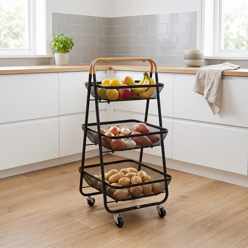 Zwarte trolley staal 3 laags Five®