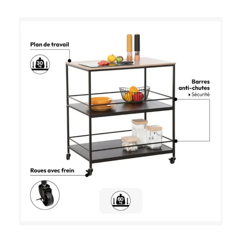 Keukentrolley groot werkblad Five®