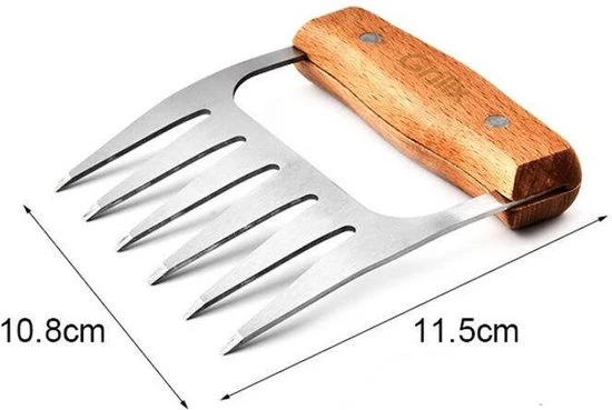 Cookinglife Pulled Pork Set BBQ-Kit 5-Teilig - Fire & Flavour - Fleischkrallen, Injector & Rub
