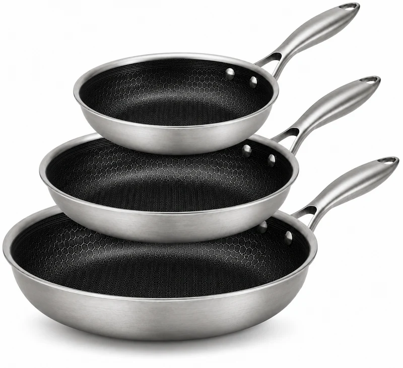 Cookinglife Bratpfannenset HexaCook Hybride Pfanne 3-teilig - ø 20, 24 & 28 cm - NON STICK - geeignet für alle Wärmequellen - keramische Antihaftbeschichtung