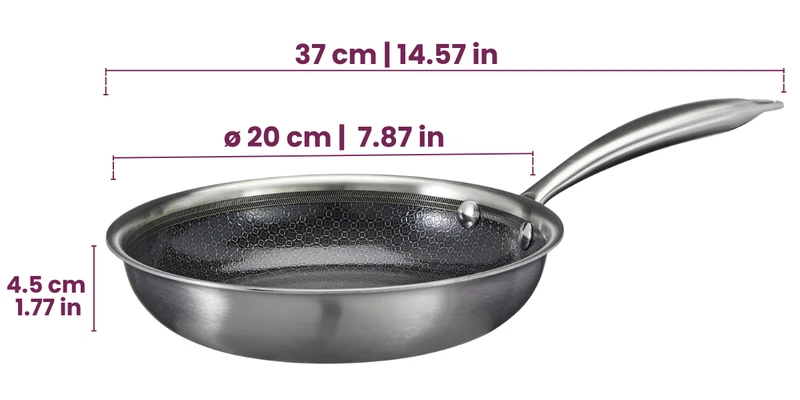 Cookinglife Bratpfannenset HexaCook Hybride Pfanne 3-teilig - ø 20, 24 & 28 cm - NON STICK - geeignet für alle Wärmequellen - keramische Antihaftbeschichtung