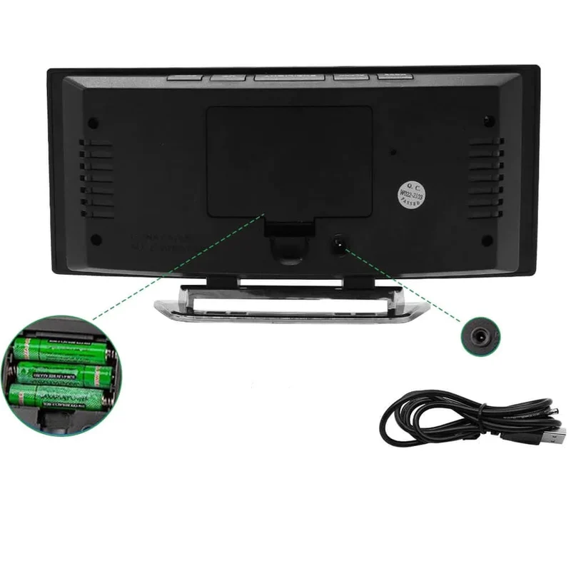 Digitale klok | LED Spiegelwekker | Automatische dimming verblindingsvrij | CurveClock