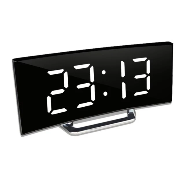 Digitale klok | LED Spiegelwekker | Automatische dimming verblindingsvrij | CurveClock