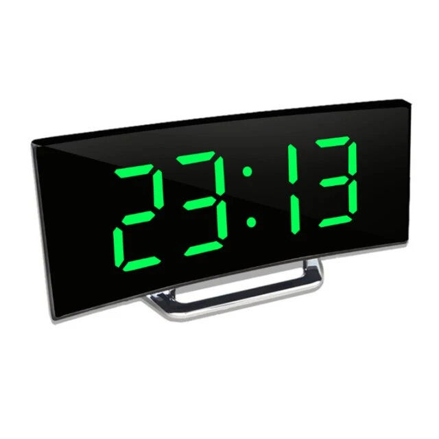 Digitale klok | LED Spiegelwekker | Automatische dimming verblindingsvrij | CurveClock