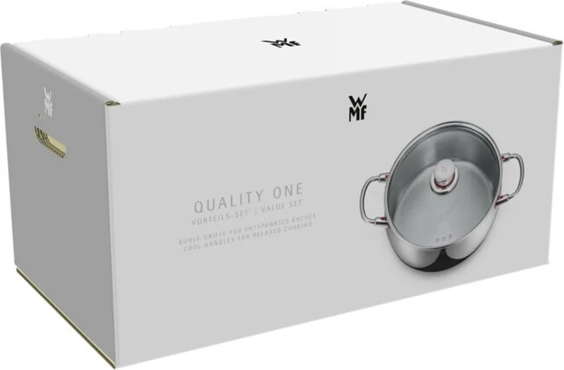 WMF Topfset Quality One - RVS - 5-teilig - Inklusive GRATIS Cookinglife Kochgeschirr Set - Kochtopf ø 16, 20, 20 und 24 cm sowie Stielkasserolle ø 16 cm