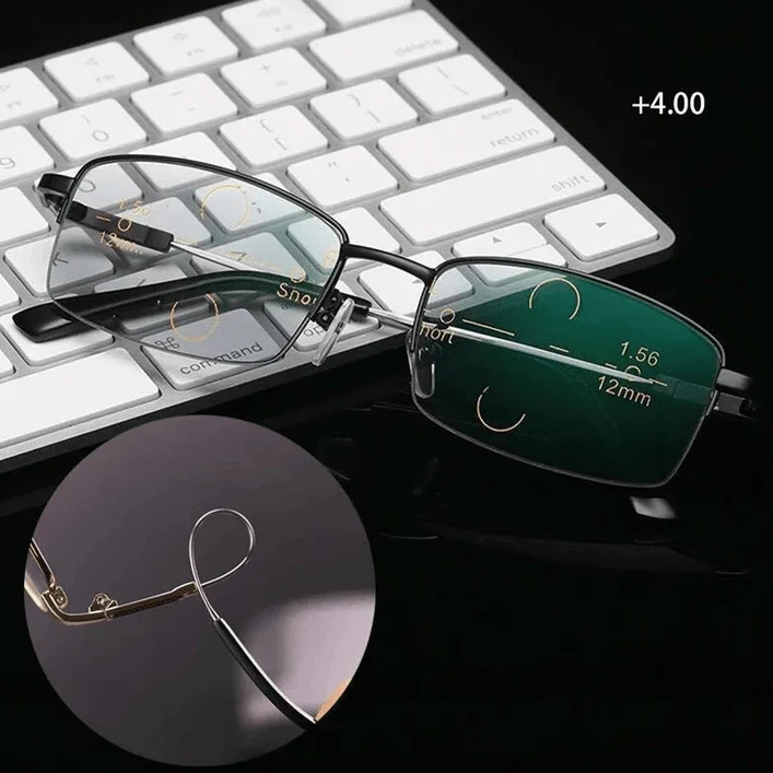 Titanium Progressieve Ver- en Nabereik Dual-Use Leesbril