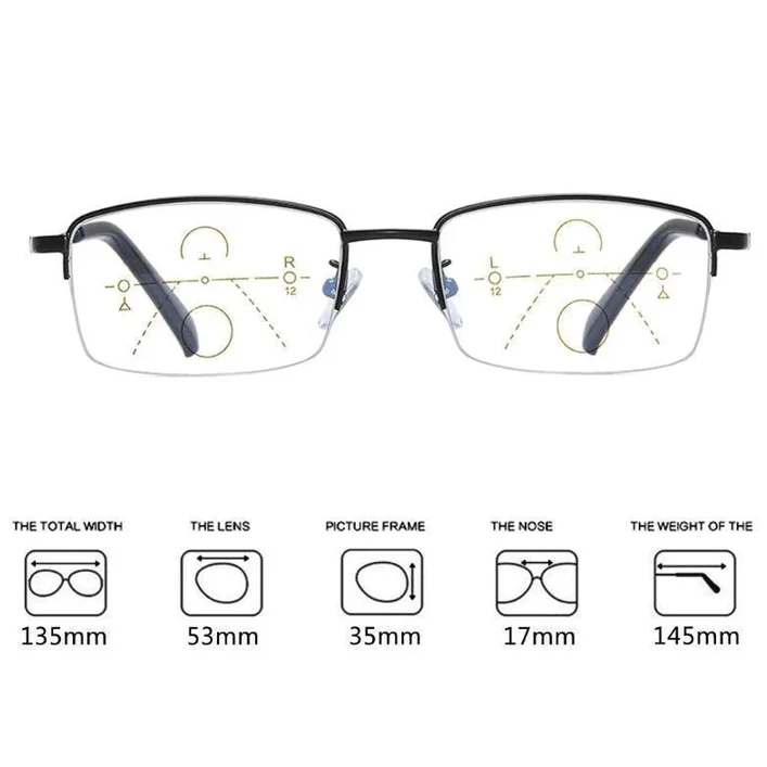 Titanium Progressieve Ver- en Nabereik Dual-Use Leesbril
