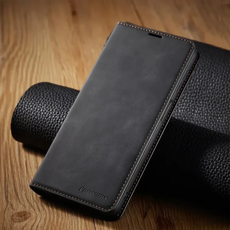 Samsung Hoes: Magnetische Lederen Tas voor Stijlvolle Bescherming