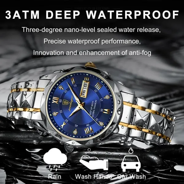 Waterdichte luxe herenarmbandhorloge van topmerk met verlichting