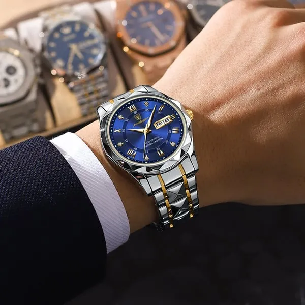 Waterdichte luxe herenarmbandhorloge van topmerk met verlichting