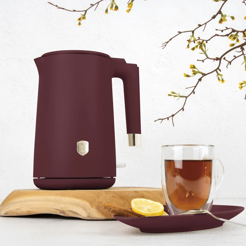 BerlingerHaus Wasserkocher Doppelwandig Matt Bordeaux - 1,7 Liter - 1800W