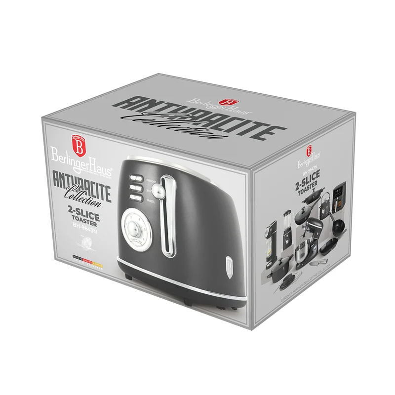 BerlingerHaus Toaster Mat Anthrazit - 2 Schlitze - 850 W