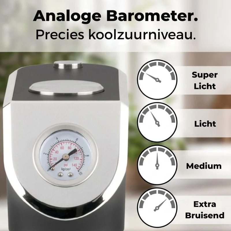 BerlingerHaus Wassersprudler Matt Anthrazit - Barometer - Inklusive 2 Flaschen