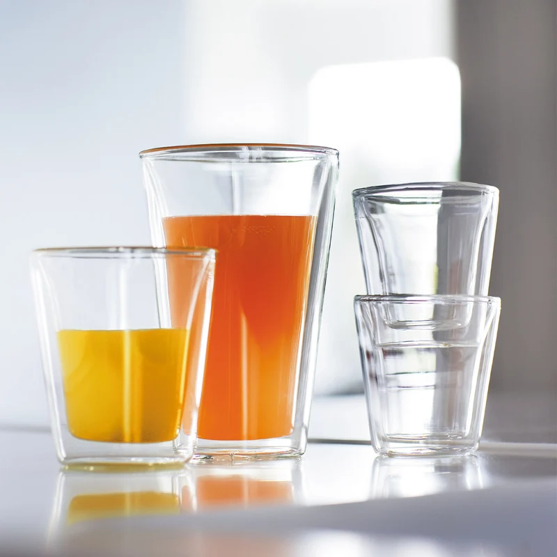 Bodum Doppeltwandige Latte Macchiato Gläser Kanne - Patentiertes Ventil - 400 ml - 2 Stück
