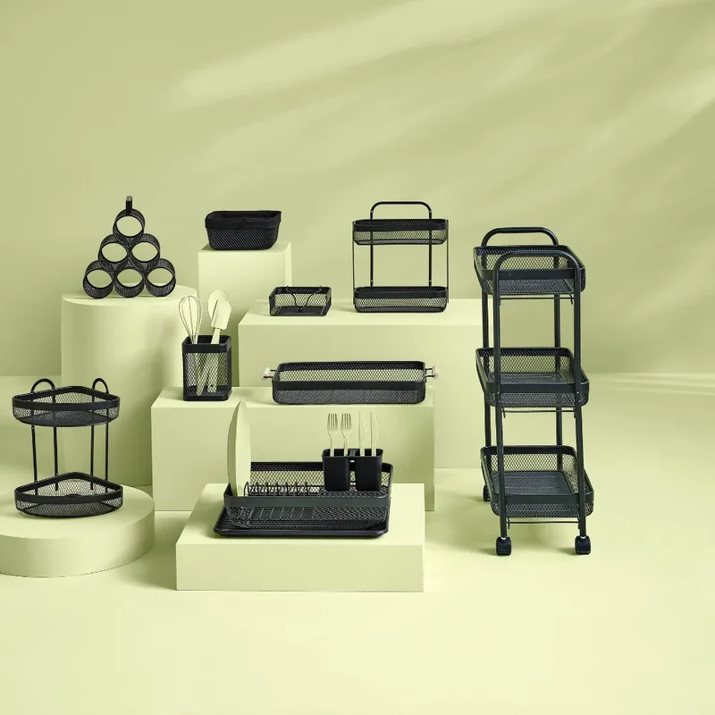Metalen trolley zwart uitneembare manden Five®