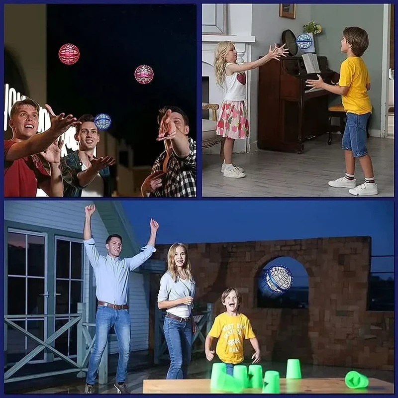 Gloeiende vliegende bal voor leuke en interactieve spellen
