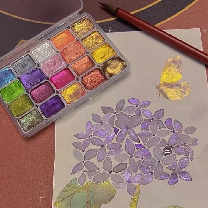Parelmoer aquarel – Intense schittering en stralende tinten