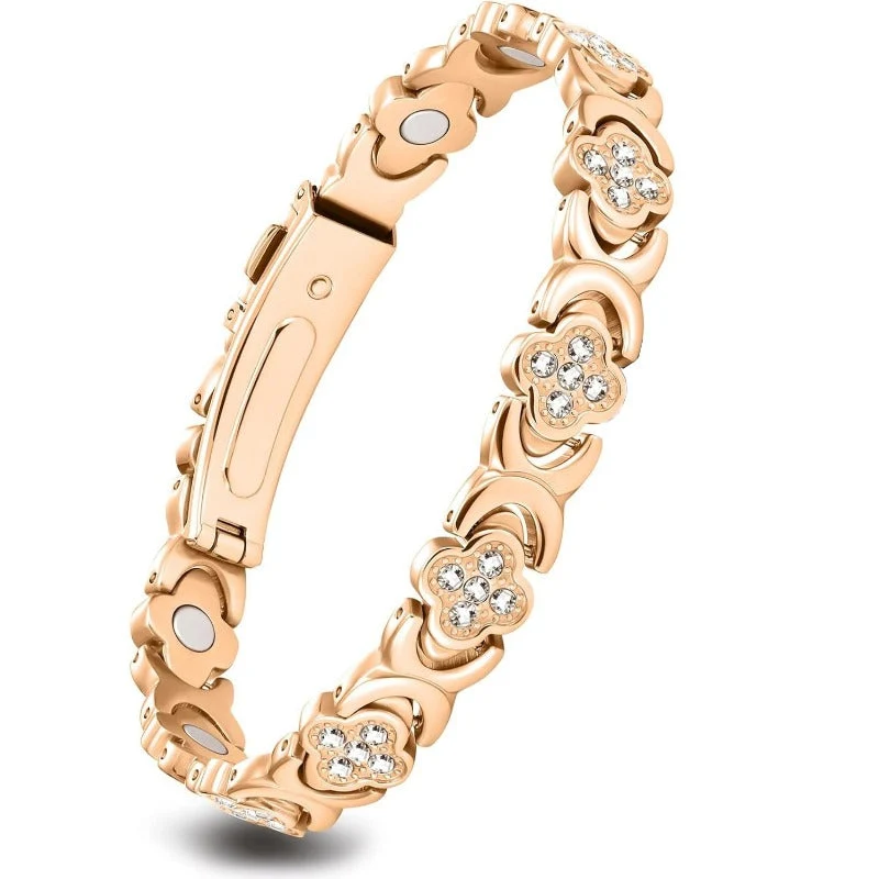 GlamClover Infinity Klaver Koper Magnetische Armband met Versteller