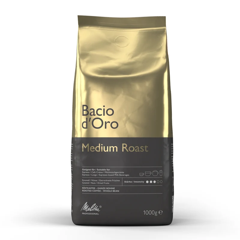 Melitta Kaffeebohnen / Espressobohnen Bacio d'Oro - Medium Roast - 1 kg