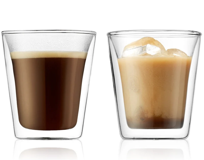 Bodum Doppeltwandige Kaffee- und Teegläser Kanne - Patentiertes Ventil - 200 ml - 2 Stück