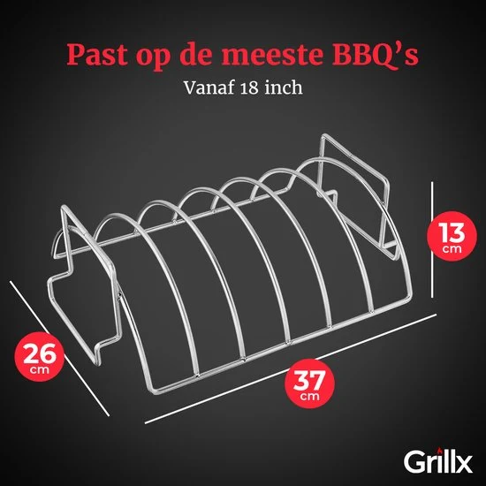 Cookinglife Spareribs Komplett BBQ Set - Mit Rub, Halter, Saucepfanne & Metzgerpapier