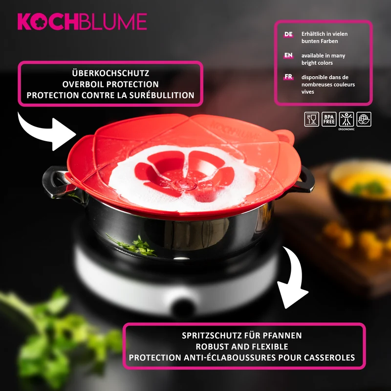 Kochblume M pink Überkochschutz