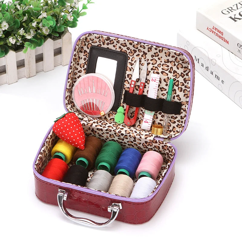 CraftVault Draagbare Naaikit in Faux Leren Tas