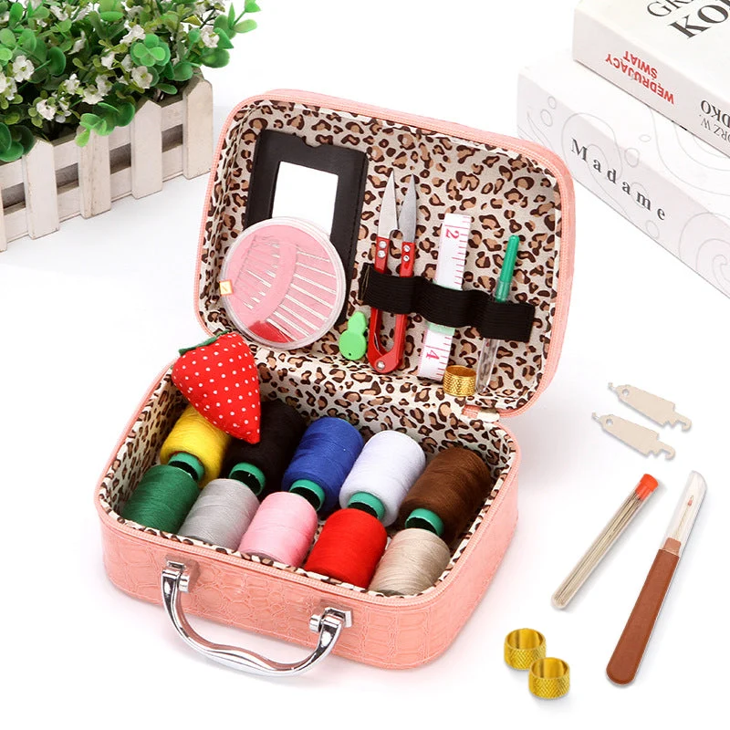 CraftVault Draagbare Naaikit in Faux Leren Tas