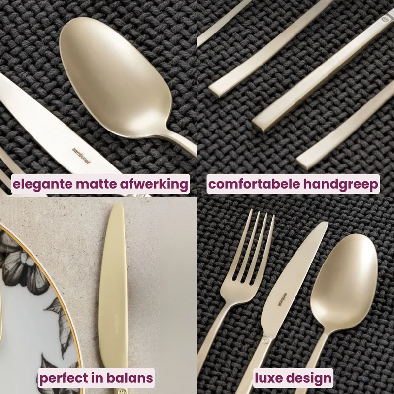 Sambonet Besteckset Rock - Antique Champagne - 36-teilig / 6 Personen
