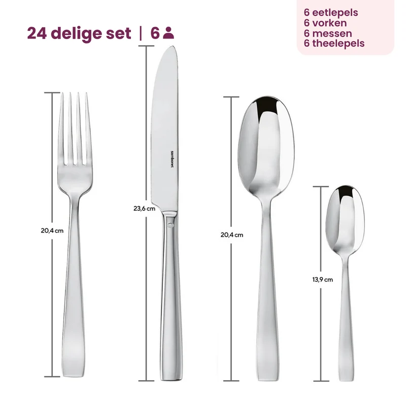 Sambonet Besteckset Flat - Kupfer - 24-teilig / 6 Personen
