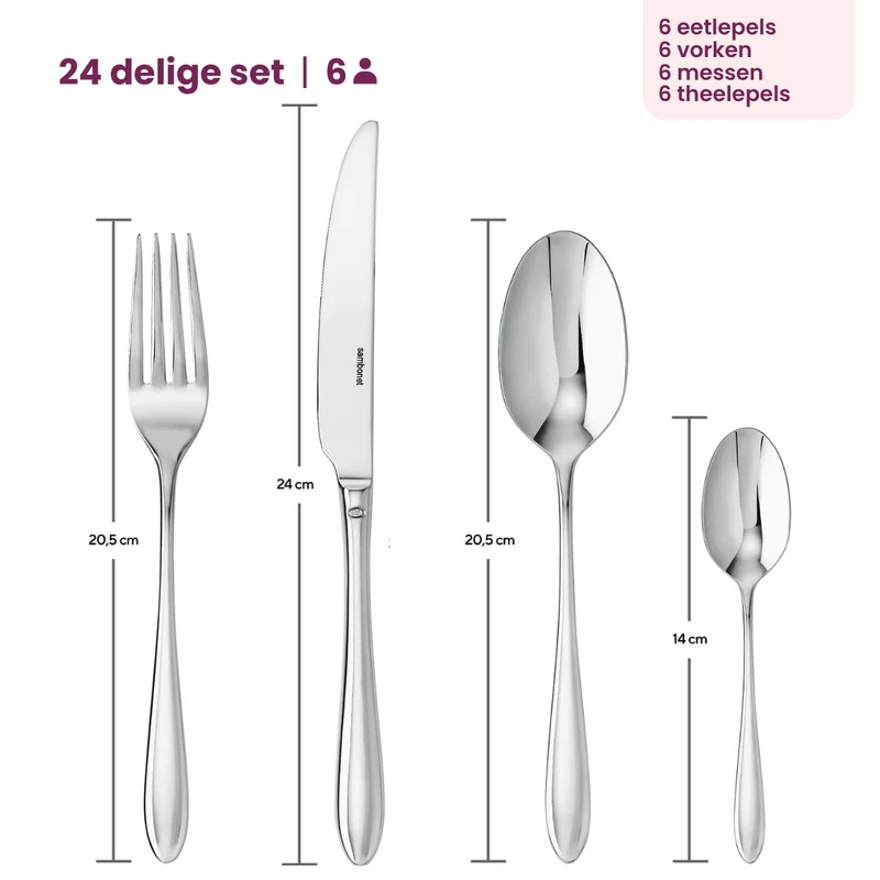 Sambonet Besteckset Dream - Edelstahl - 24-teilig / 6 Personen