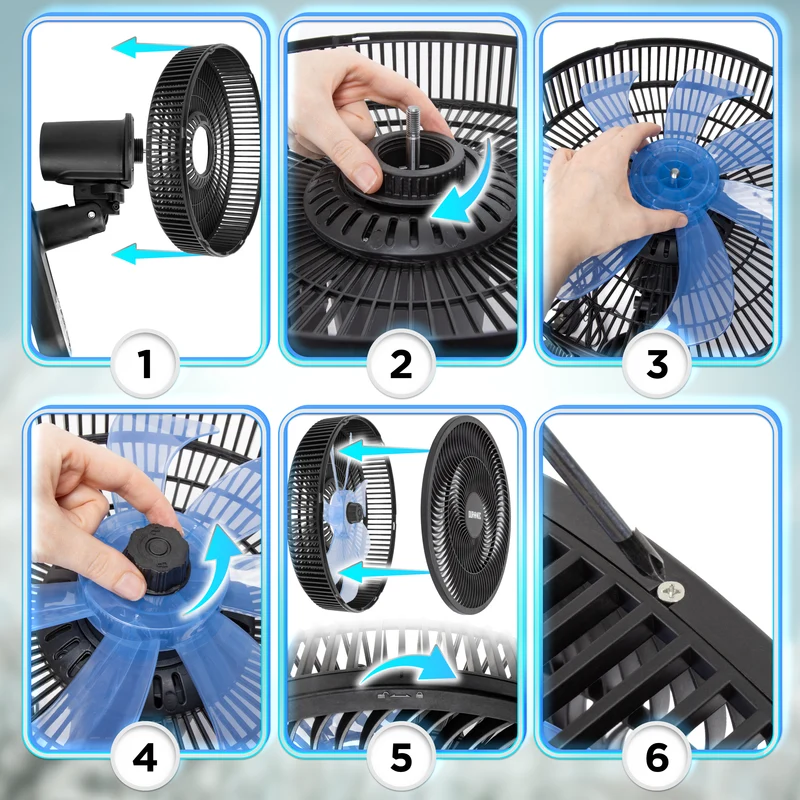 Duronic FN12 BK Wandventilator, Ventilator zur Montage, mit Fernbedienung | 3 Geschwindigkeiten, Wandkühler mit 50W, 60° Oszillation für gute Luftzirkulation, Windmaschine mit Timer Funktion