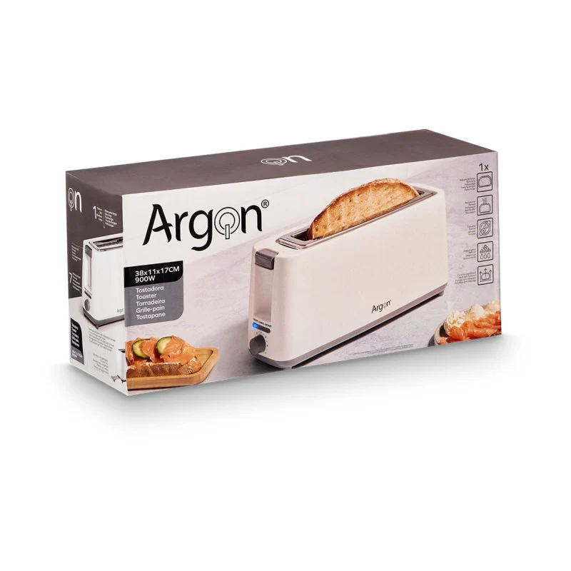 Argon Toaster Matt Weiß - 1 Lange Schlitze - 900 W